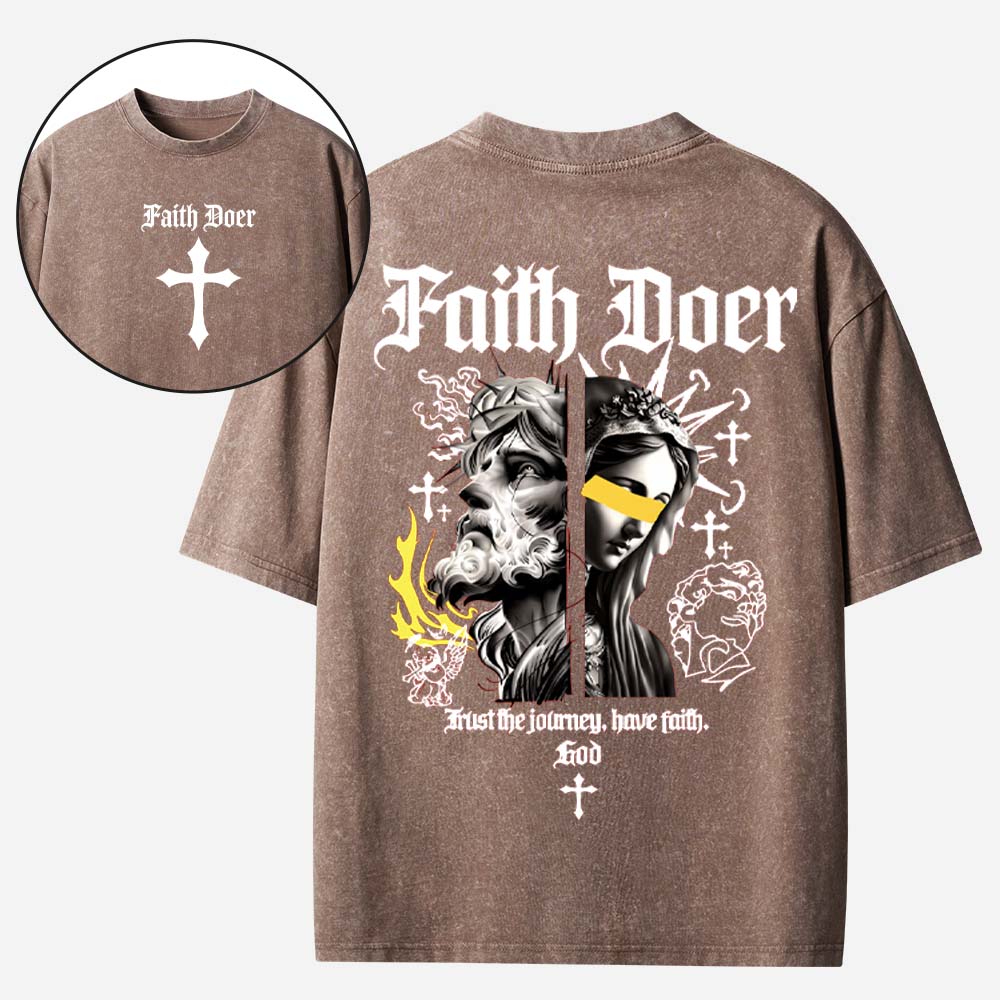 Faith Doer Christian Washed T-Shirt