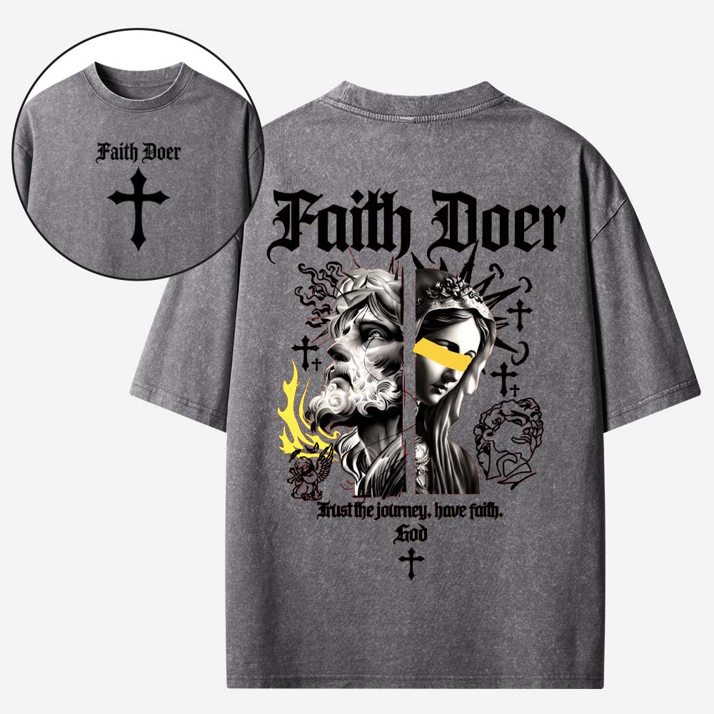 Faith Doer Christian Washed T-Shirt