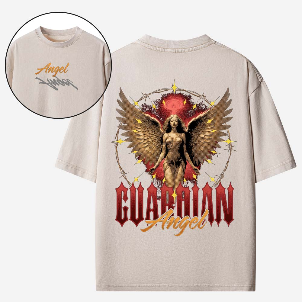 Divine Guardian Angel Christian Washed T-Shirt
