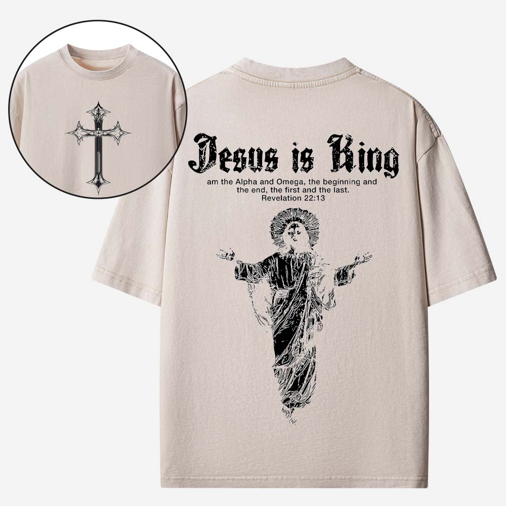 Jesus is King Christian Washed T-Shirt