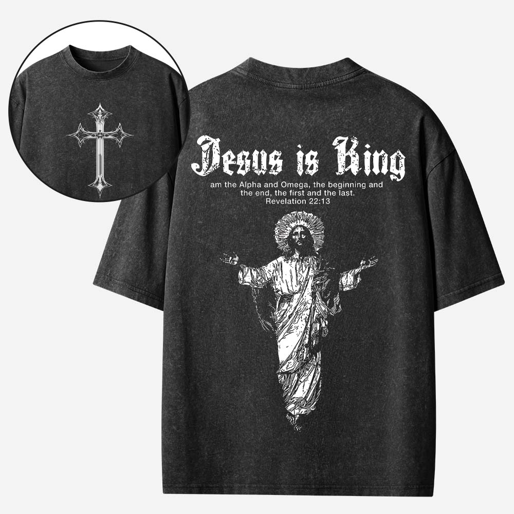Jesus is King Christian Washed T-Shirt