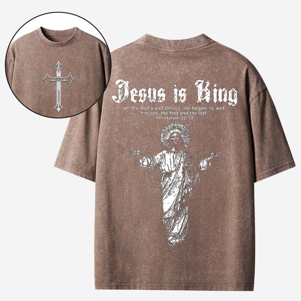 Jesus is King Christian Washed T-Shirt