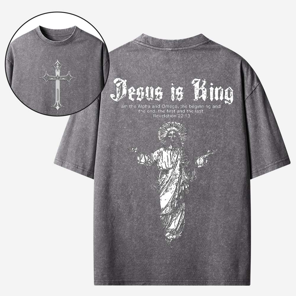 Jesus is King Christian Washed T-Shirt