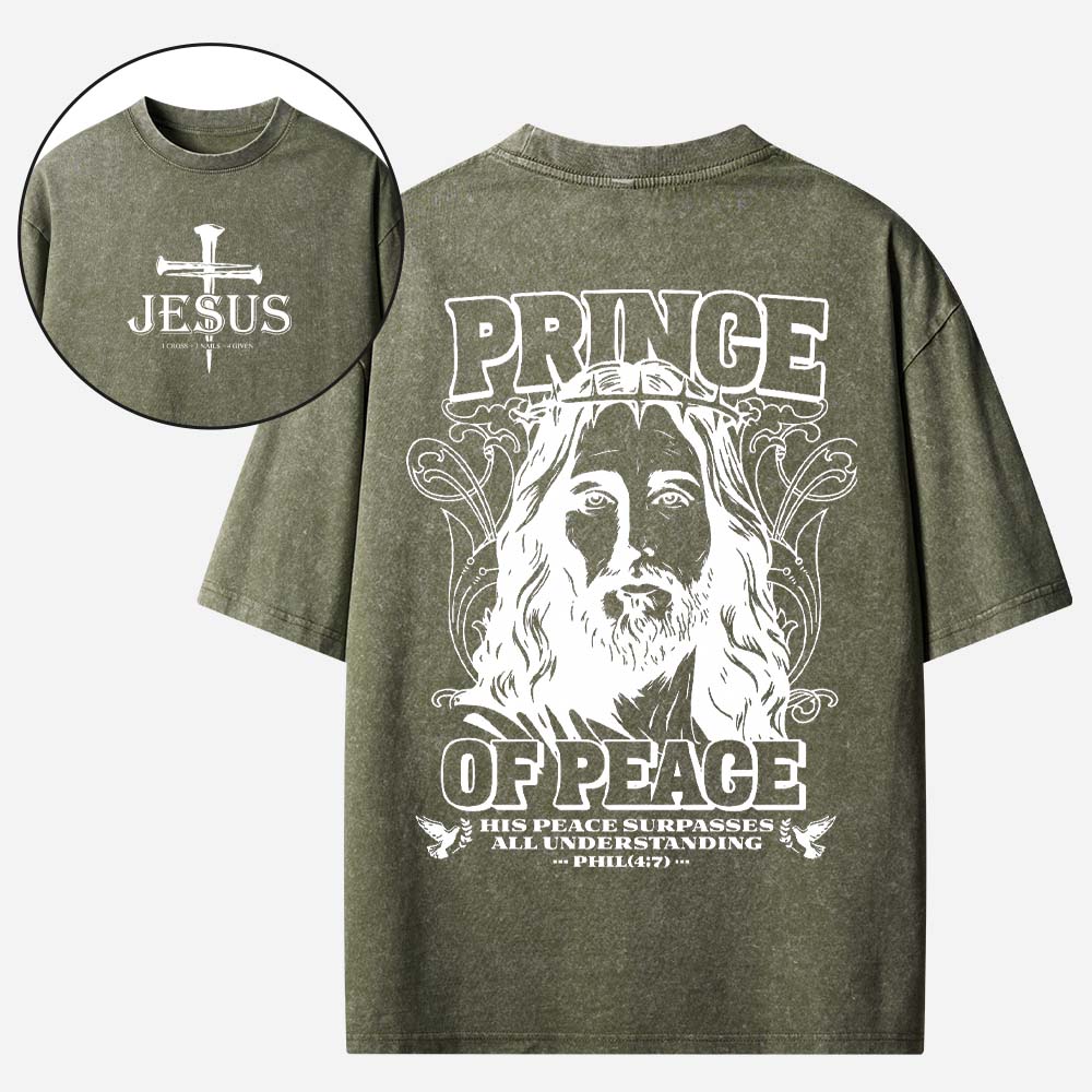 Jesus Prince of Peace Christian Washed T-Shirt
