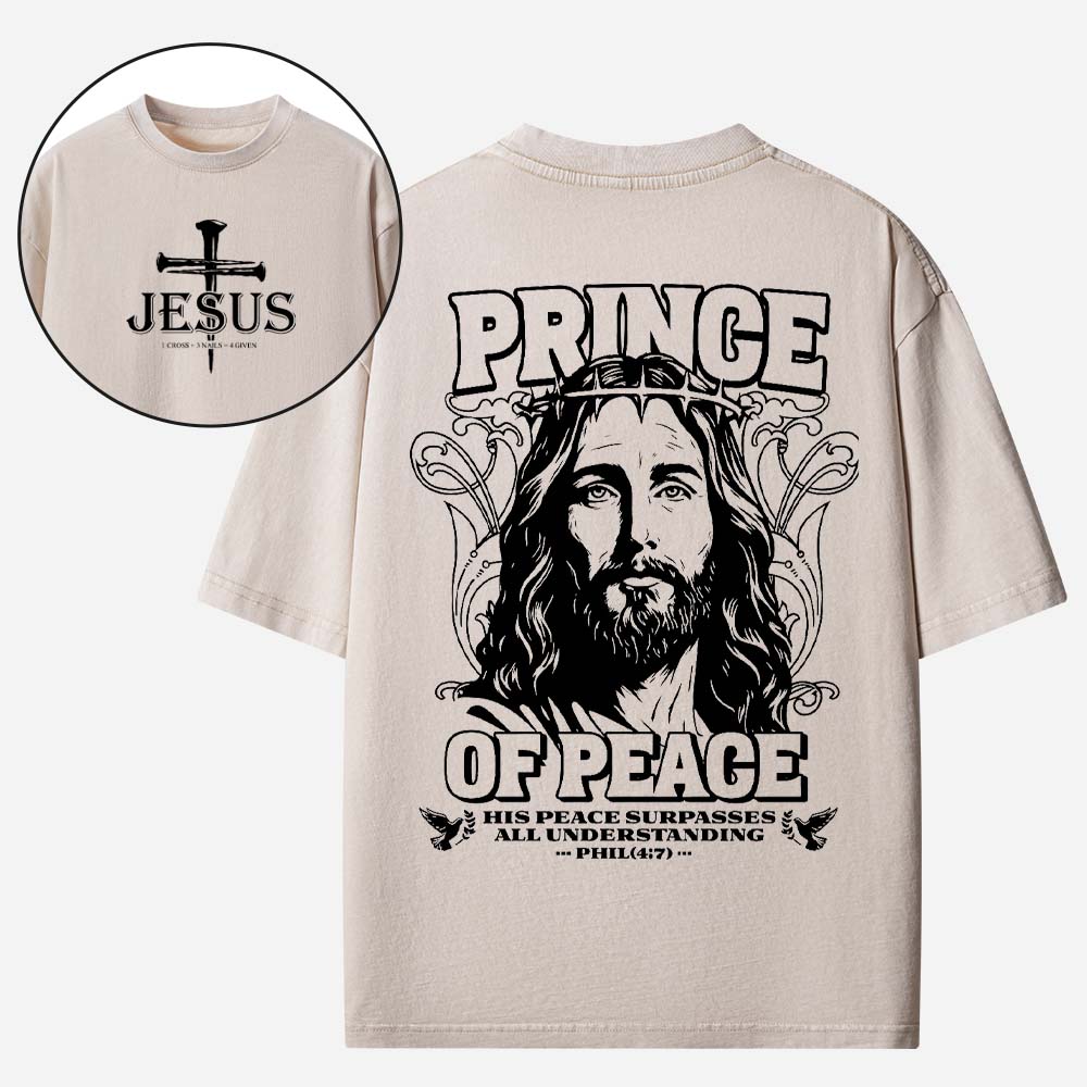 Jesus Prince of Peace Christian Washed T-Shirt