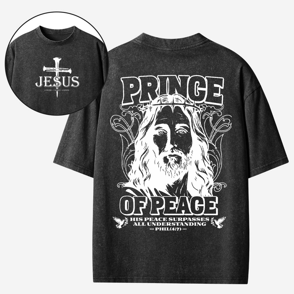 Jesus Prince of Peace Christian Washed T-Shirt
