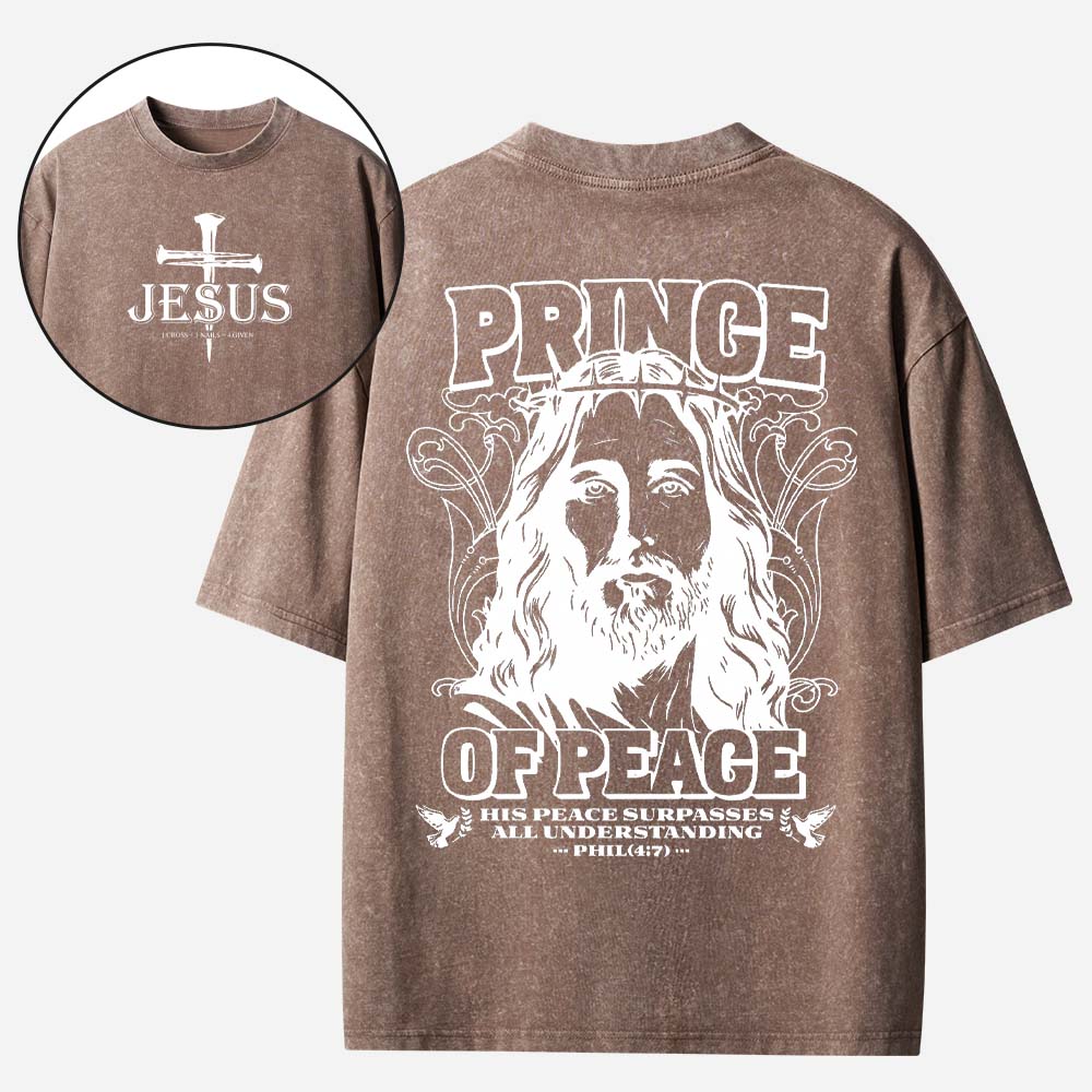 Jesus Prince of Peace Christian Washed T-Shirt