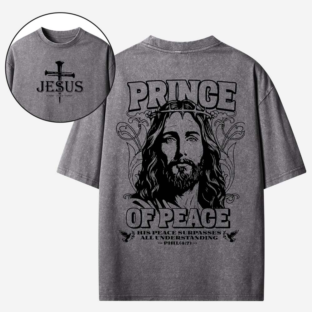 Jesus Prince of Peace Christian Washed T-Shirt