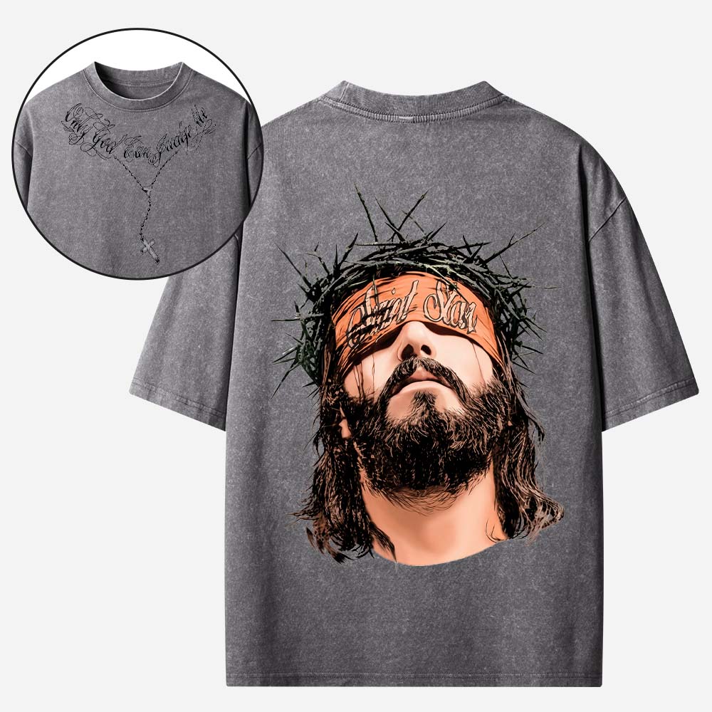 Only God Can Judge Me Christian Washed T-Shirt