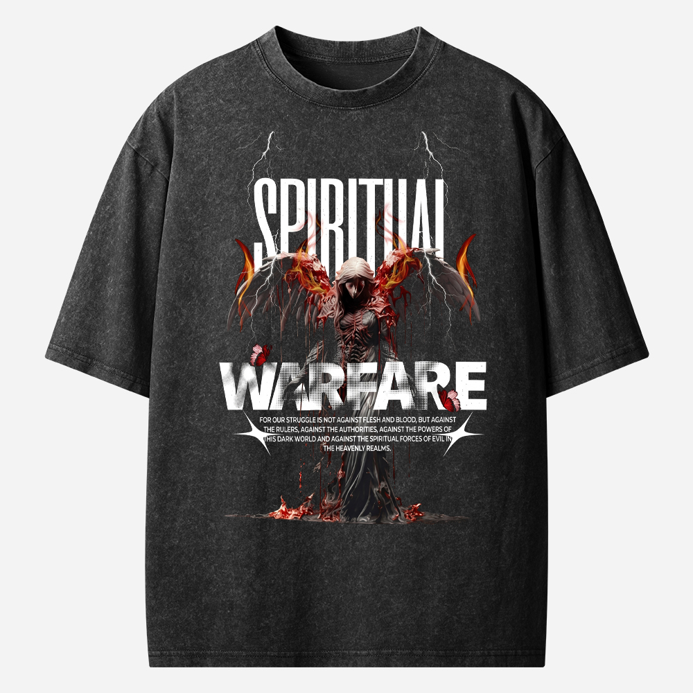 Spiritual Warfare Christian Washed T-Shirt