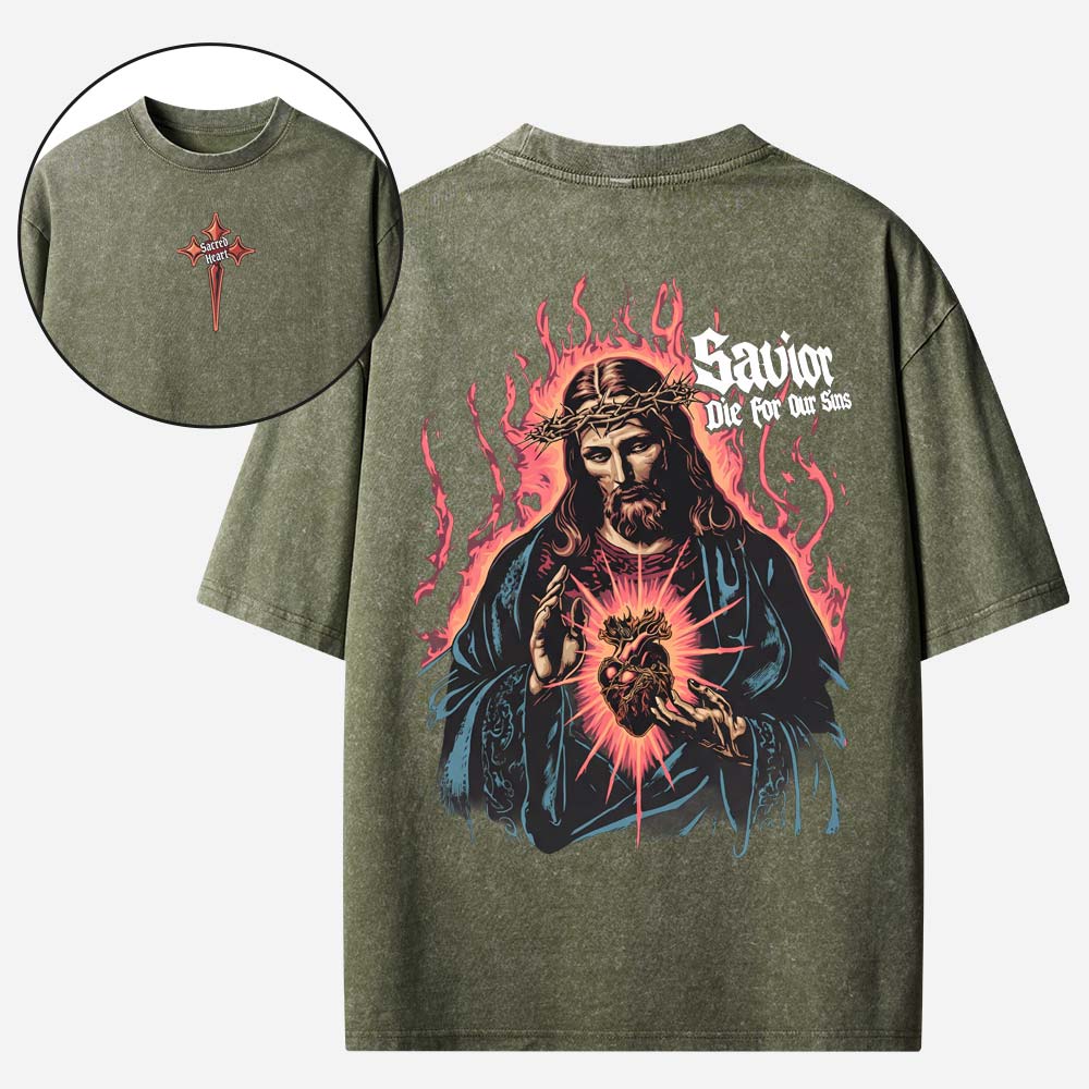 Sacred Heart Christian Washed T-Shirt