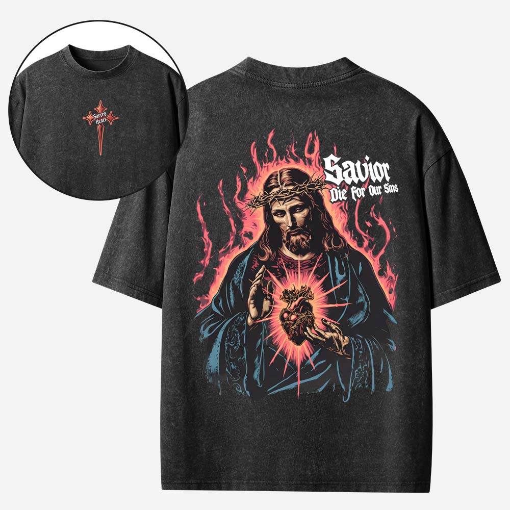 Sacred Heart Christian Washed T-Shirt