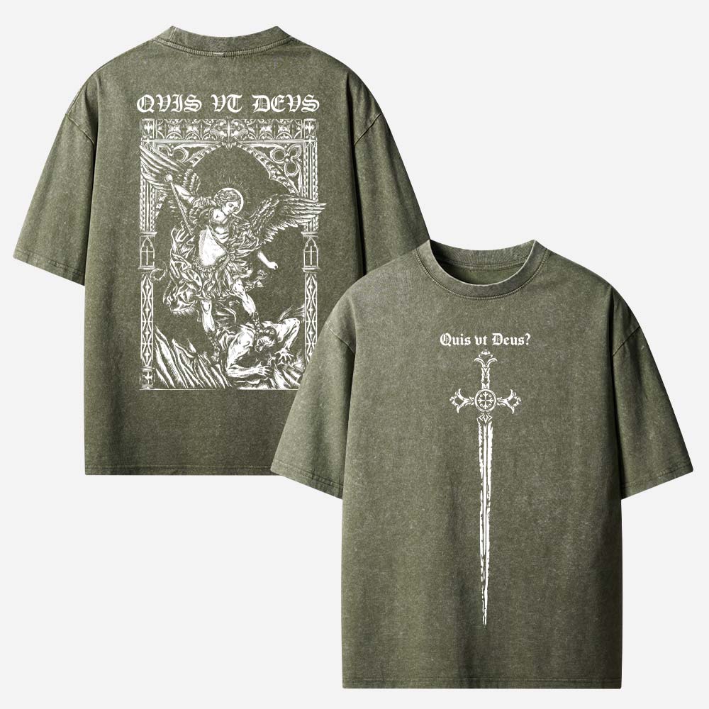 Archangel Saint Michael Christian Washed T-shirt