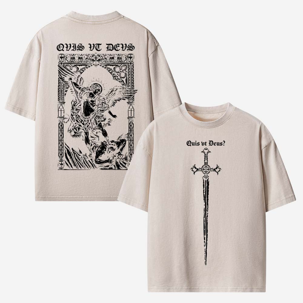 Archangel Saint Michael Christian Washed T-shirt