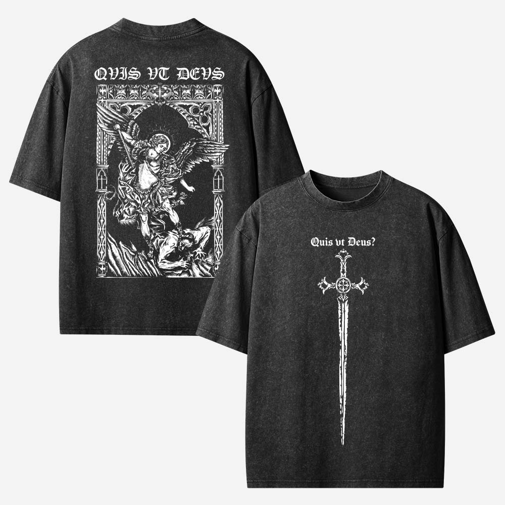 Archangel Saint Michael Christian Washed T-shirt