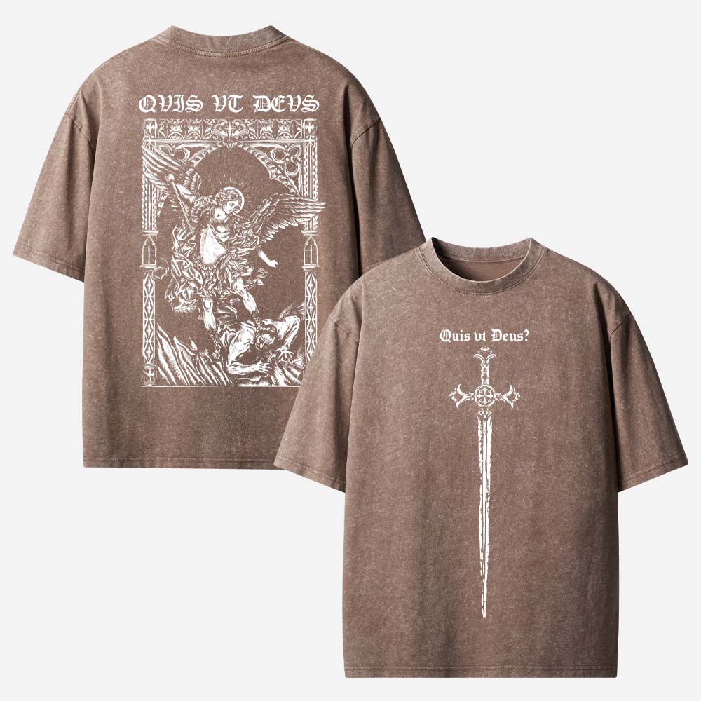 Archangel Saint Michael Christian Washed T-shirt
