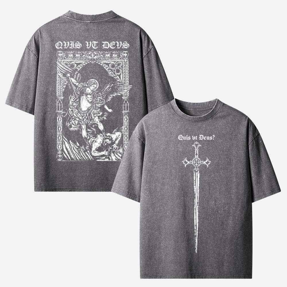Archangel Saint Michael Christian Washed T-shirt