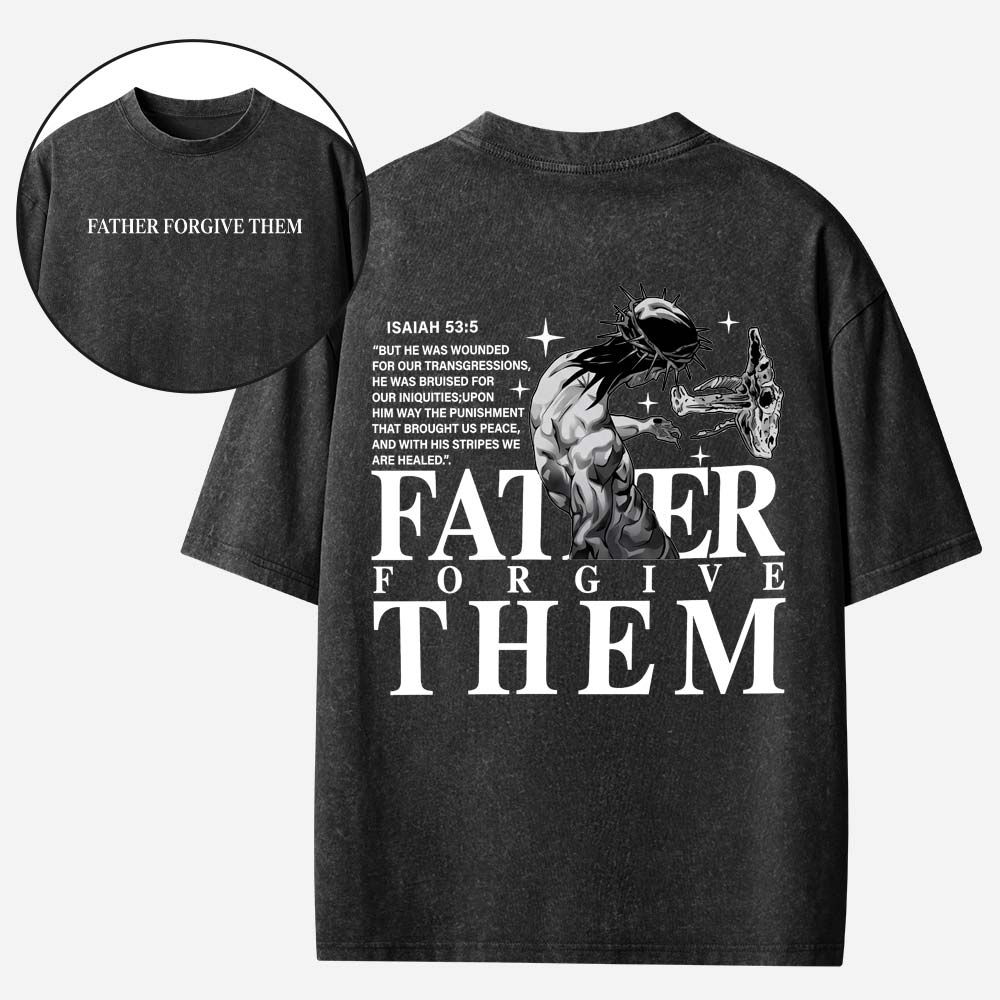 Father Forgive Them Christian Washed T-shirt