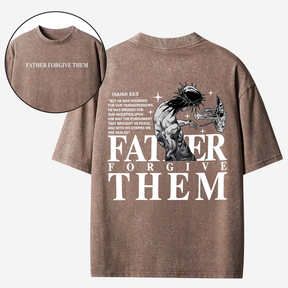 Father Forgive Them Christian Washed T-shirt