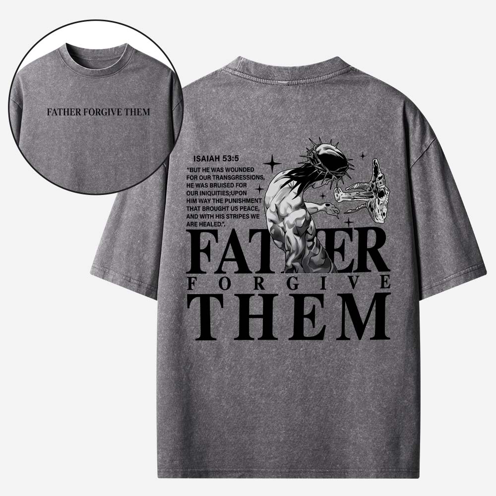 Father Forgive Them Christian Washed T-shirt