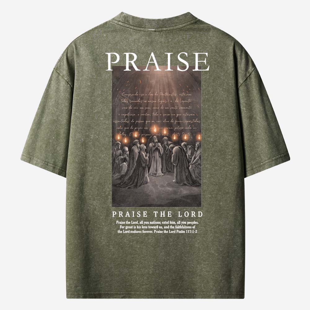Praise The Lord Christian Washed T-Shirt