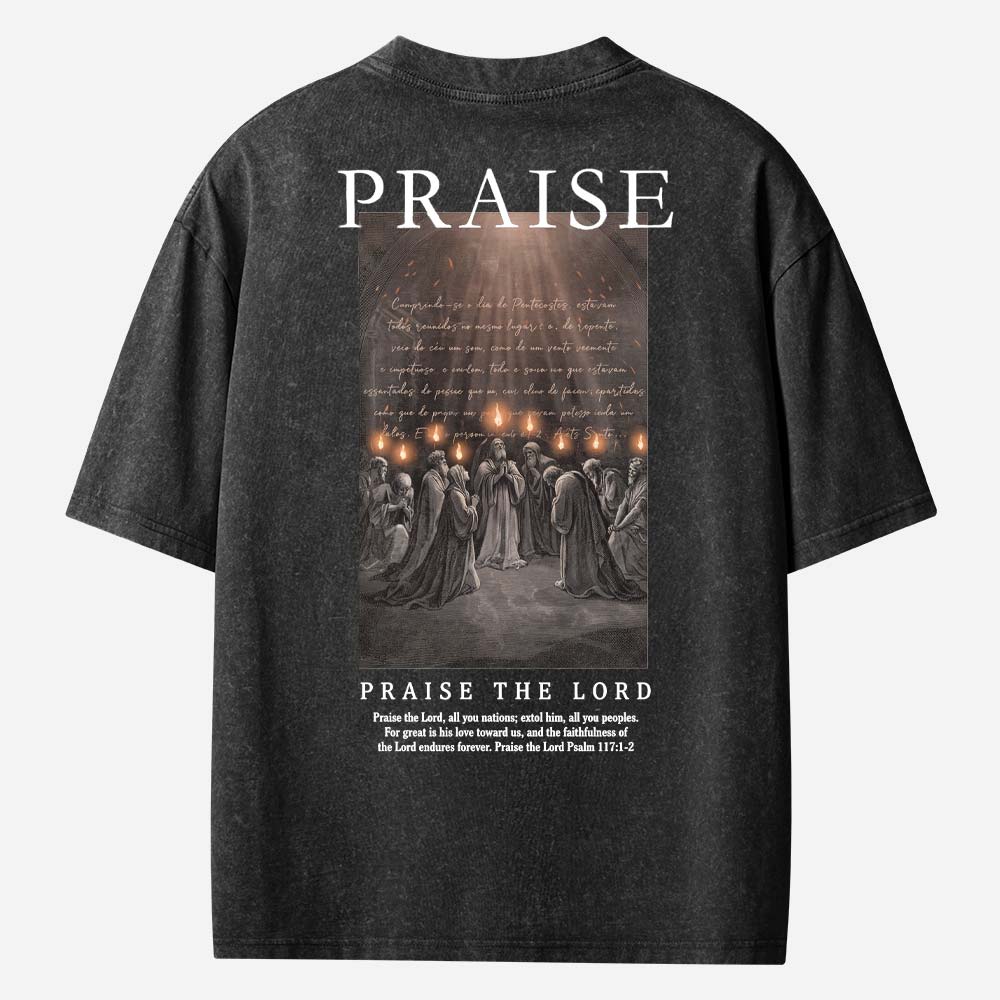Praise The Lord Christian Washed T-Shirt