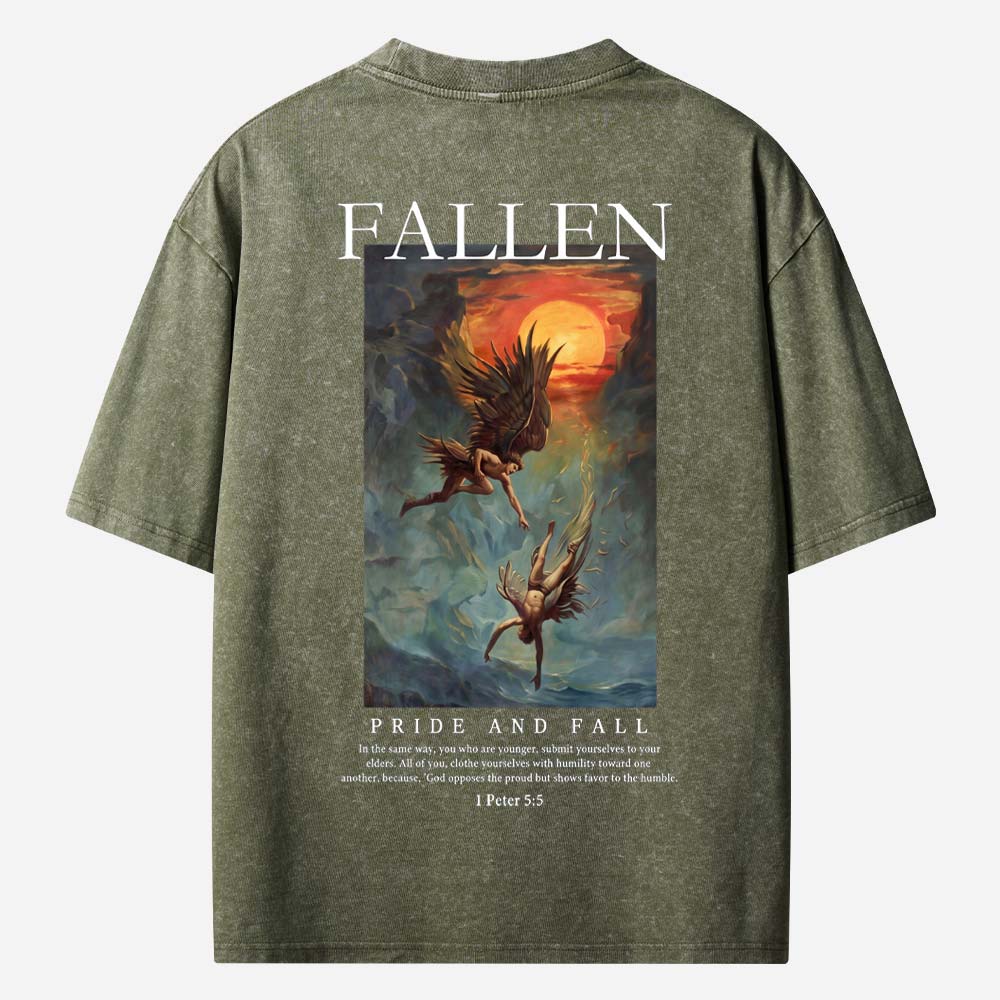 Pride And Fall Christian Washed T-Shirt