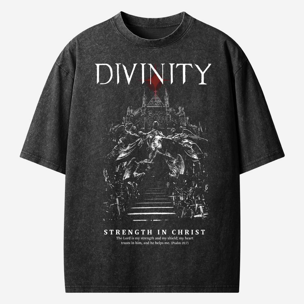 Strength In Christ Christian Washed T-Shirt
