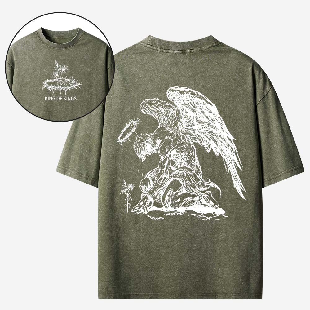 Jesus Is King Flower Of Hope Christian Washed T-shirt