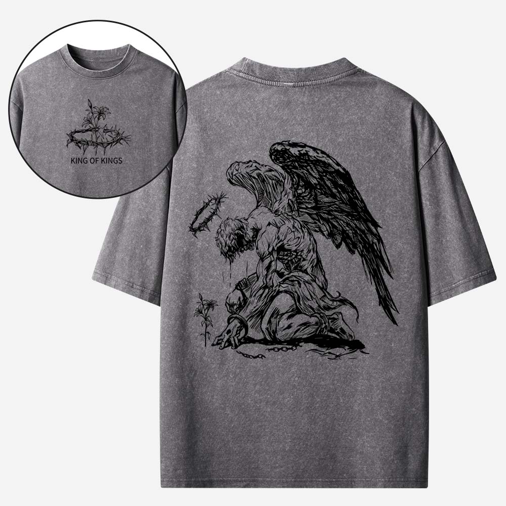 Jesus Is King Flower Of Hope Christian Washed T-shirt