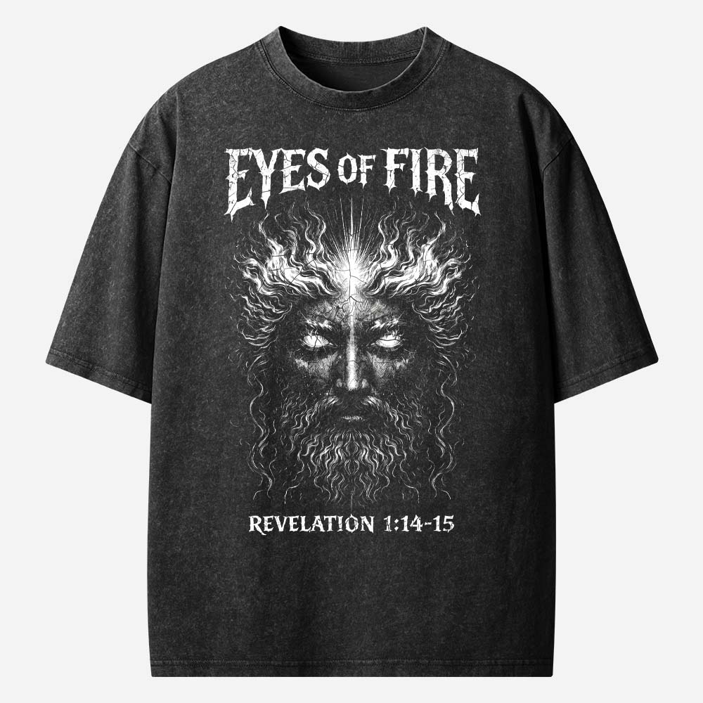 Eyes Of Fire Christian Washed T-Shirt