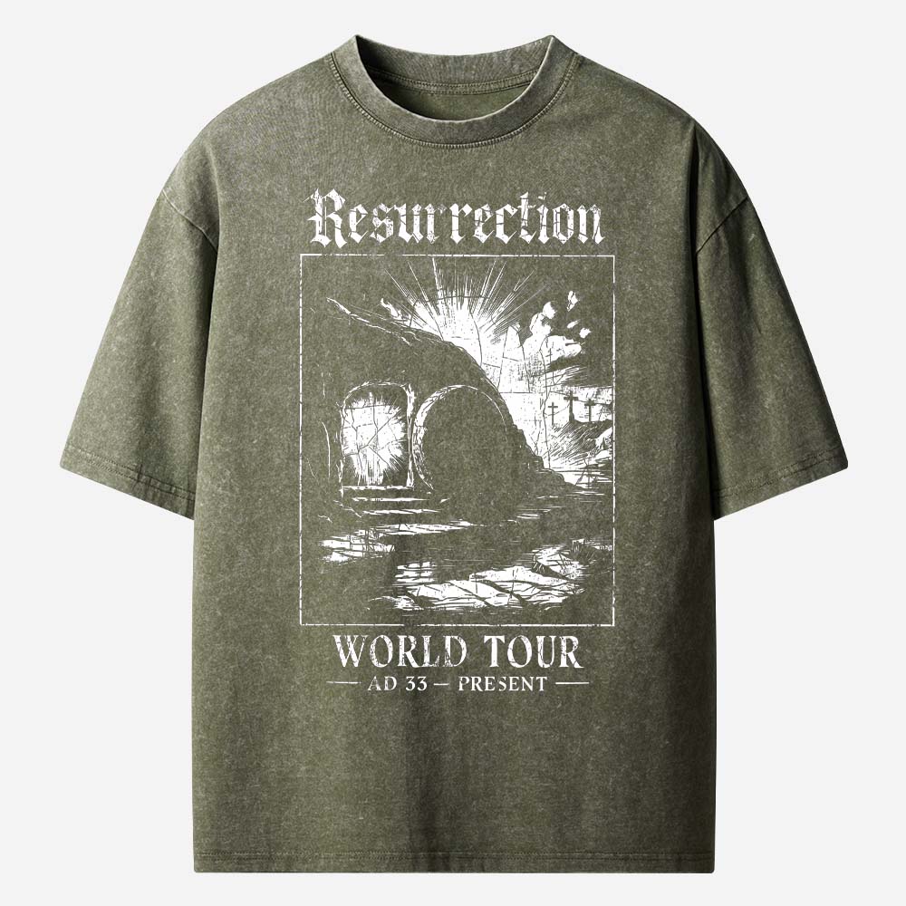 Resurrection World Tour Christian Washed T-Shirt