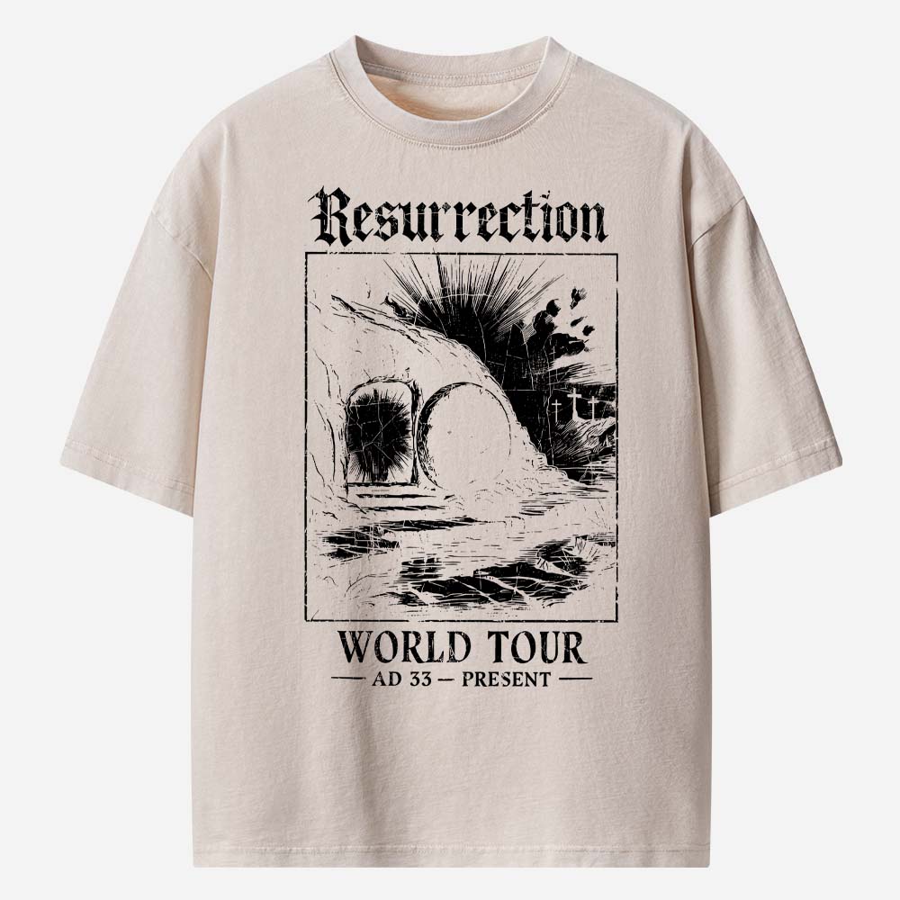 Resurrection World Tour Christian Washed T-Shirt