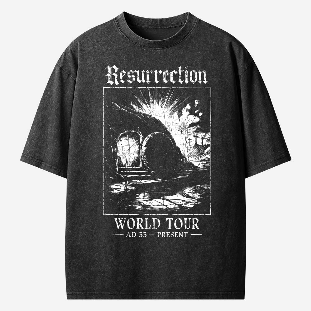 Resurrection World Tour Christian Washed T-Shirt