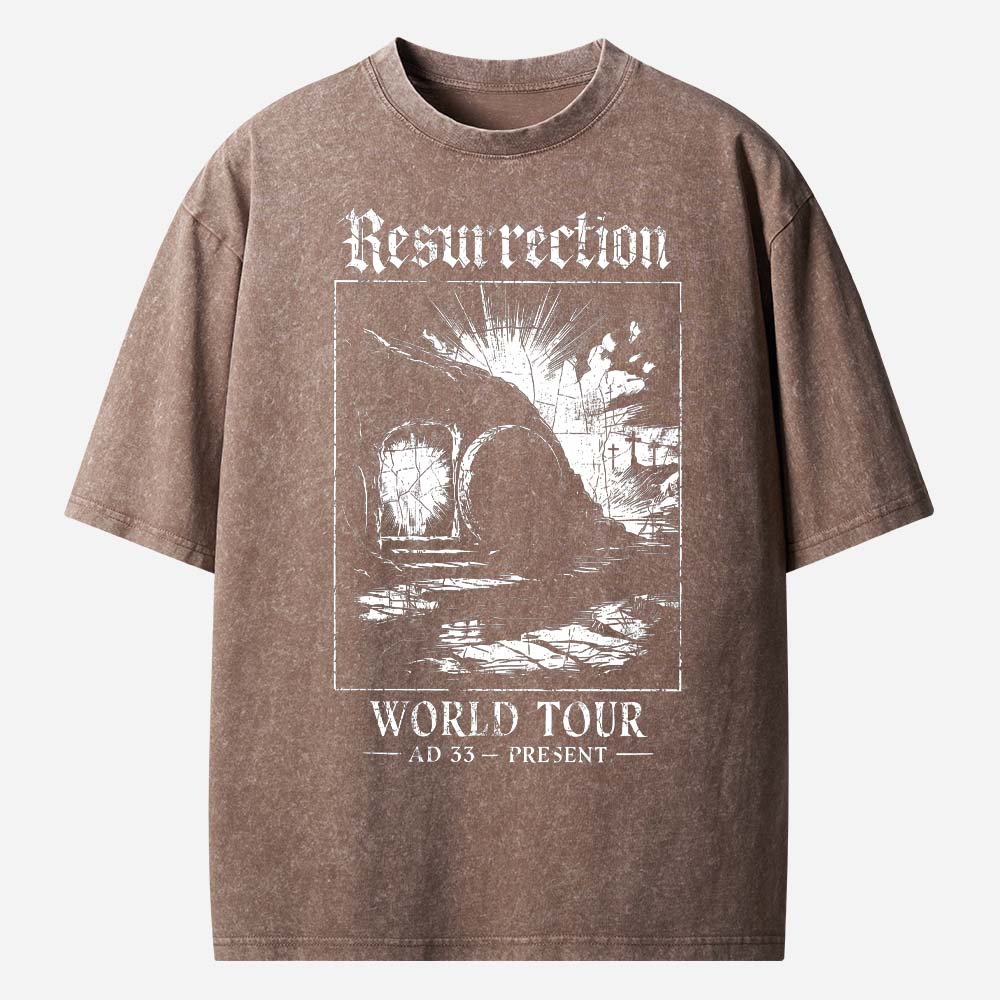 Resurrection World Tour Christian Washed T-Shirt