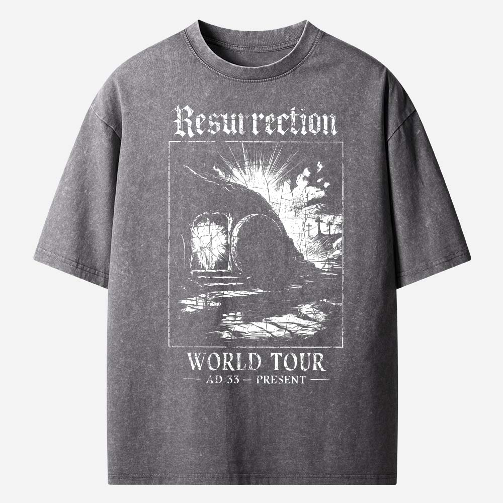 Resurrection World Tour Christian Washed T-Shirt