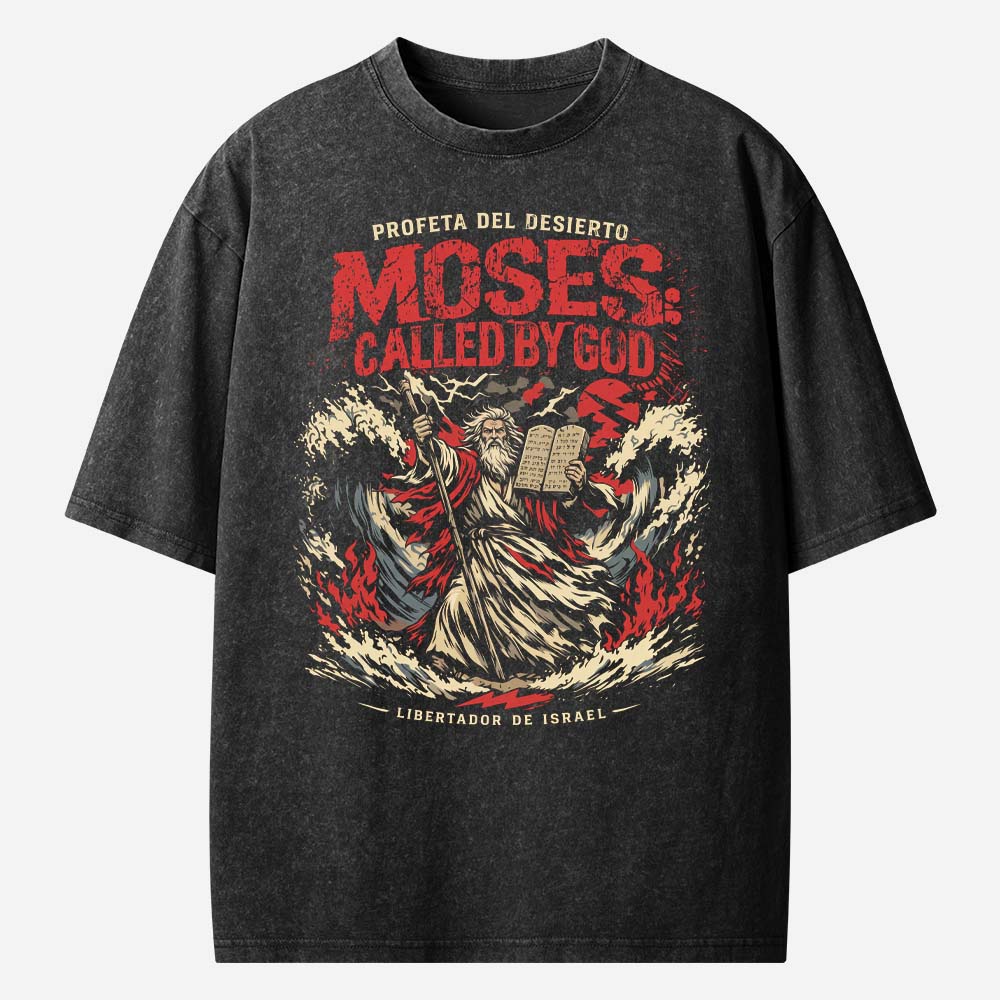 Moses Called By God Christian Washed T-Shirt
