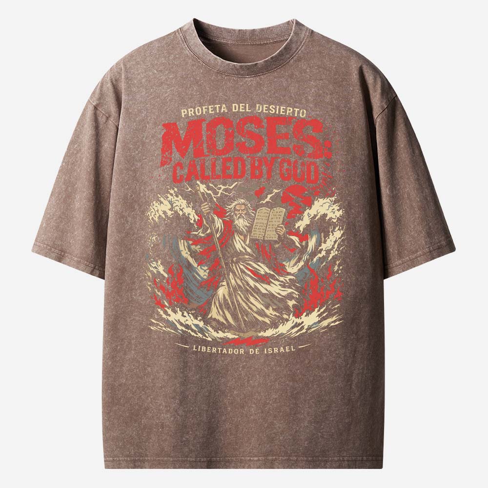 Moses Called By God Christian Washed T-Shirt