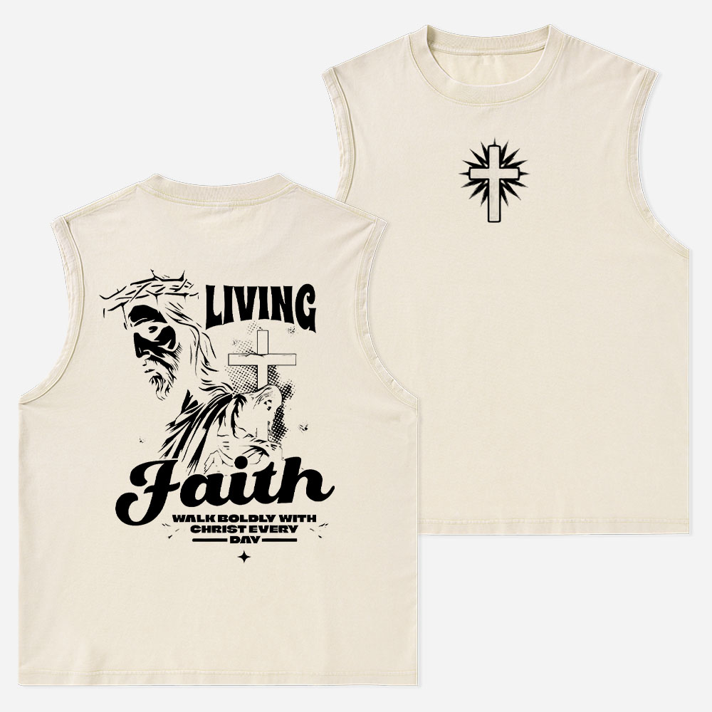 Living Faith Christian Washed Tank Top