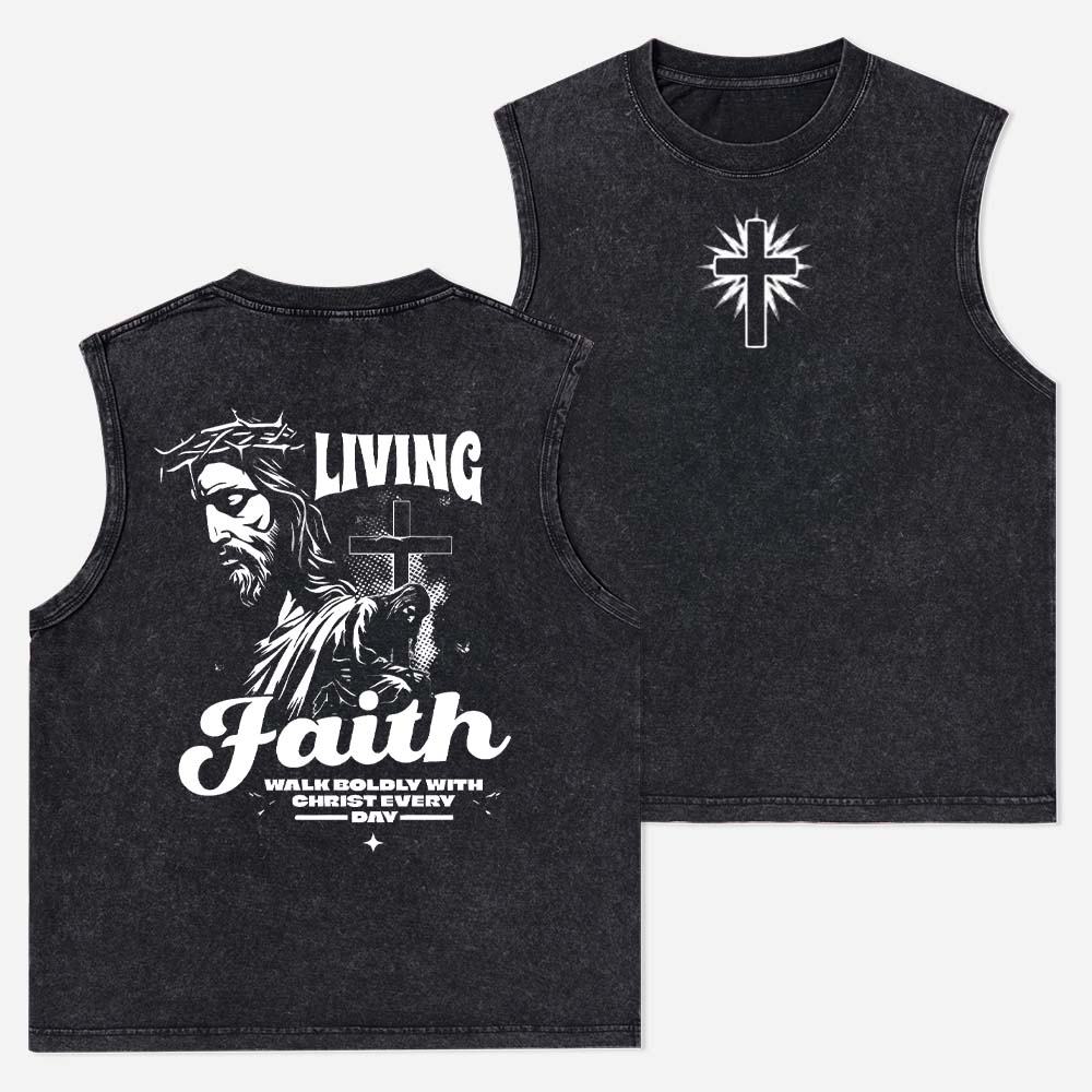 Living Faith Christian Washed Tank Top