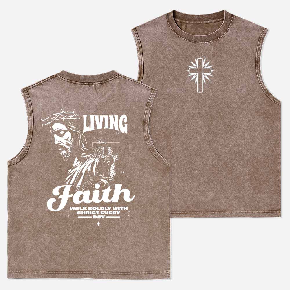 Living Faith Christian Washed Tank Top