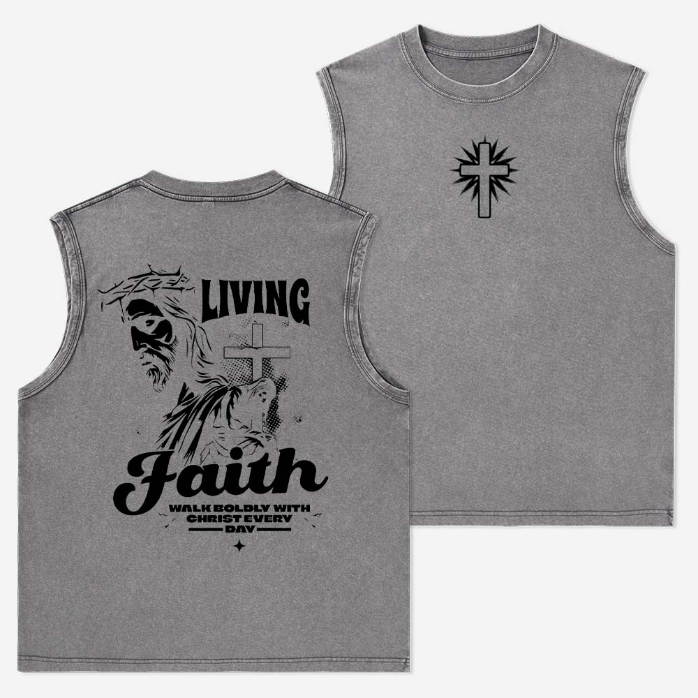 Living Faith Christian Washed Tank Top