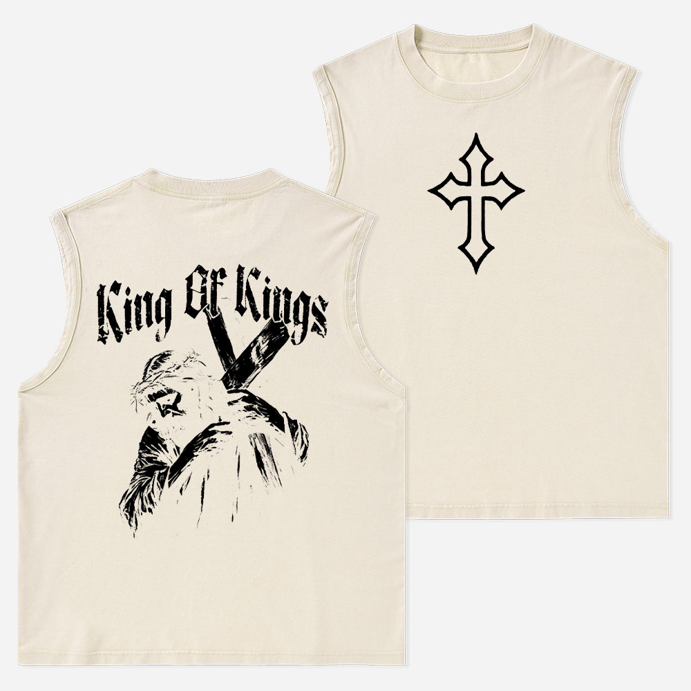 King of Kings Christian Washed Tank Top