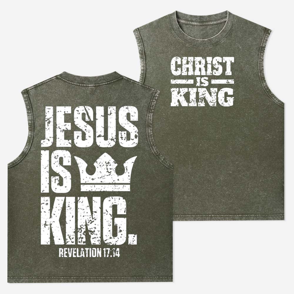 Christ is King Christian Washed Tank Top
