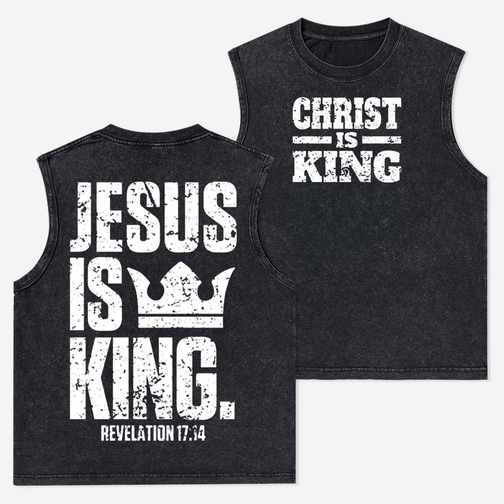 Christ is King Christian Washed Tank Top