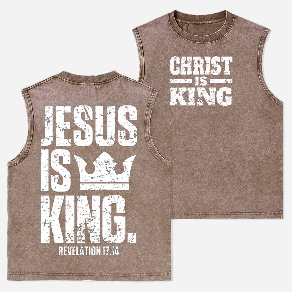 Christ is King Christian Washed Tank Top