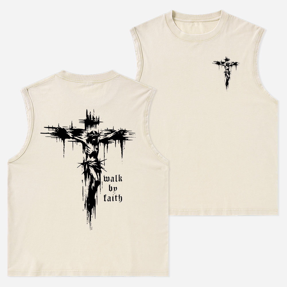 Walk by Faith Christian Washed Tank Top