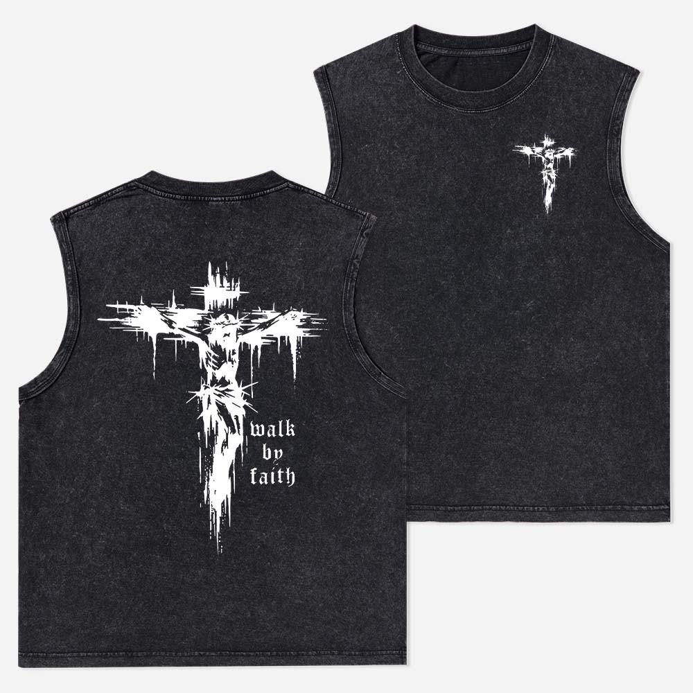Walk by Faith Christian Washed Tank Top