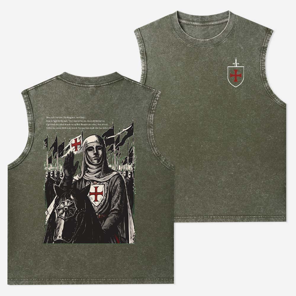 King Baldwin IV Jerusalem Christian Washed Tank Top