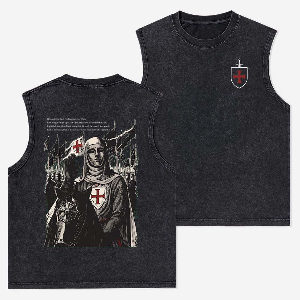 King Baldwin IV Jerusalem Christian Washed Tank Top
